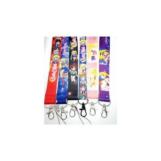 lot Cartoon mixs Sailor moon Neck Straps Key Chains Lanyard ID Holder image {1}