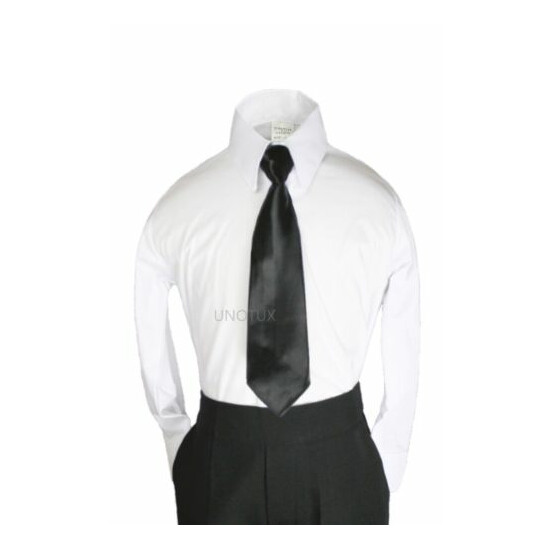 Satin Solid 23 Color Clip on Long tie Necktie for Boys Formal Tuxedo Suits S-20 image {2}