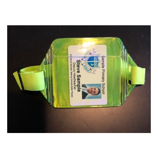 10-PACK HI-VIZ Adjustable-Armband ID Card/Badge Holders *Security*Health&Safety image {4}