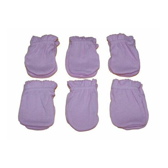 6 Pairs Newborn Baby/infant Anti-scratch Cotton Mittens Gloves---Pink image {1}