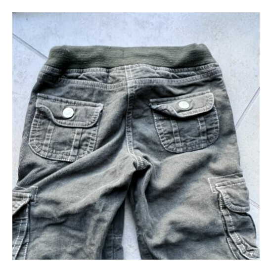 Mini Boden Size 3- 4 Kids Corduroy Pants Olive-green Drawstring Pockets. image {4}