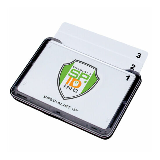 20 Pack - 3 Card ID Badge Holder Hard Plastic - Horizontal Case - Specialist ID image {1}