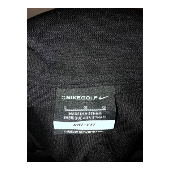 Nike Golf Dri Fit Black On Black Logo Polo Golf Shirt Size Large image {3}