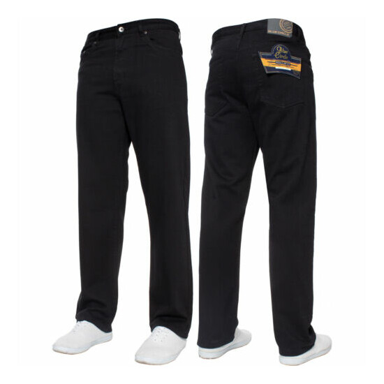 New Mens Straight Leg Basic Heavy Work Jeans Denim Pants All Waist Big Sizes image {2}