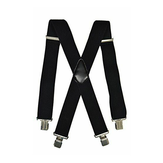 Men's XXL Extra Wide, Thick Fabric Heavy Duty X-Shape Braces/Suspenders image {1}
