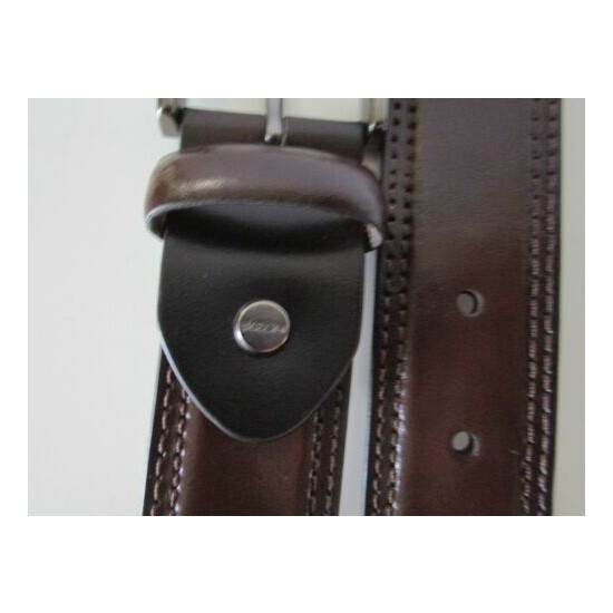 Men's BOCONI Belt NEW Nashville Black Leather Double Stitched Edging Size 38 image {4}