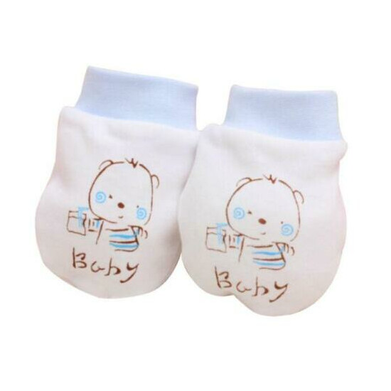 1 Pair Baby Boys Girls Gloves Cotton Cartoon Anti Scratch Mittens Soft Gloves image {1}