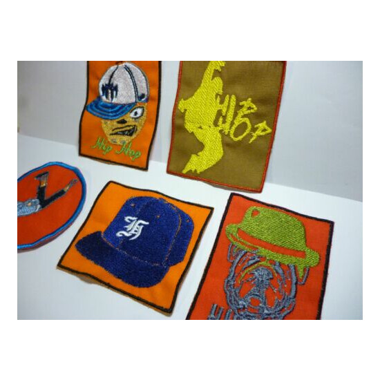 Set x5 Hip Hop Embroidery Patches Exclusive Collectible for Sew on Hat Clothes image {7}
