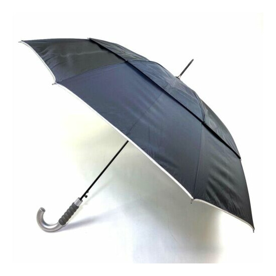 "The Weather Station" Vented Canopy Gel Handle Automatic Stick Umbrella image {1}