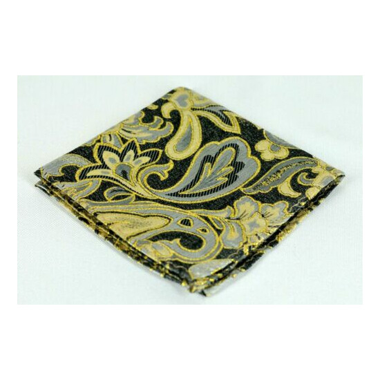 Lord R Colton Masterworks Bombay Onyx & Gold Floral Silk Pocket Square - $75 New image {1}