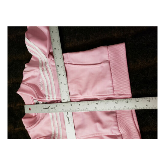 Adidas Girls Youth Size 12M Purple White Full Zip Long Sleeve Track Jacket image {3}