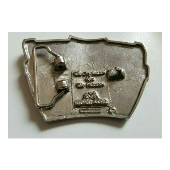 Vintage Boom Box Sterio Men's Belt Silver Buckle Made in USA image {2}