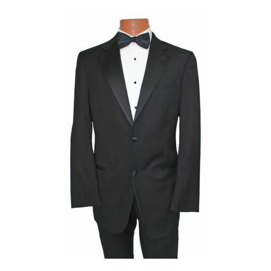 Men's Joseph Abboud Signature Black Tuxedo with Pants Mason Wedding 37R 31W image {2}