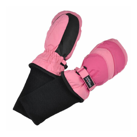 SnowStoppers Extra-Long Cuff 2-Tone Nylon Mittens for Ages 6 months -12 years  image {1}
