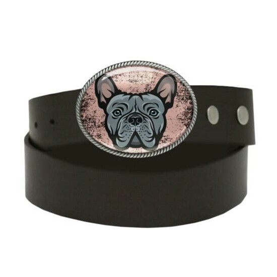 French Bulldog Belt Buckle - Handmade Frenchie Puppy Buckle - 756 image {2}