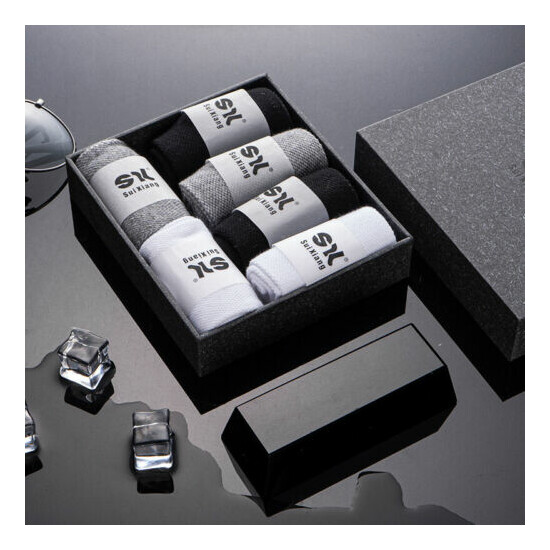 6 Pairs Luxury Gift for Men Husband Gifts Mens Cotton Socks with Gift Pack image {1}