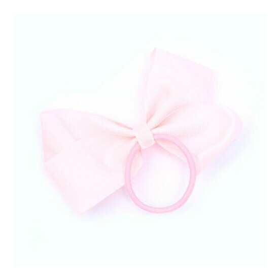 Large Bow 12cm soft pastel pink elastic gosgain ribbon UK image {4}