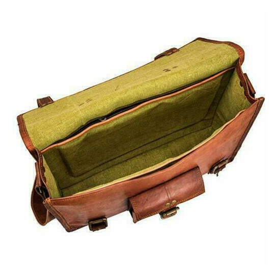 Laptop Satchel Messenger New Bag Men's Genuine Real Leather Handmade Shoulder  image {2}