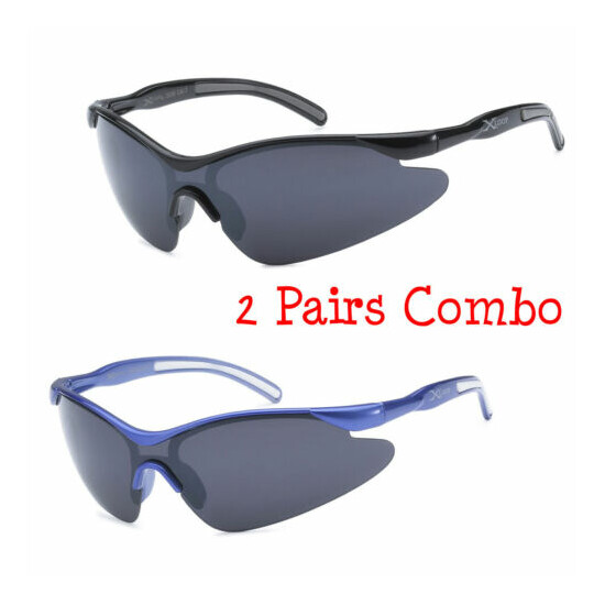 2 Pairs Kids X-Loop Sports Sunglasses Boys Girls 8 Color Available Pick Your Own image {1}