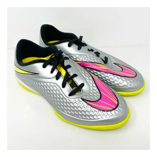Nike Boys Hypervenom Phelon Prm IC 677590-069 Silver Football Cleats Shoes Sz 5Y image {2}