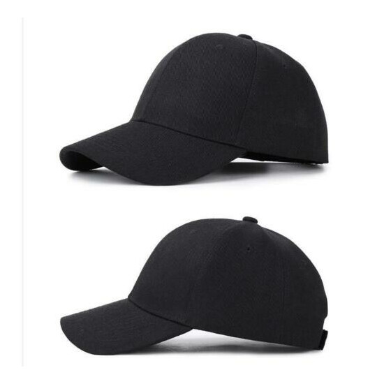Baseball Caps Plain Hook-N-Loop Adjustable Sun Solid Color Blank Army Hat Cap image {3}