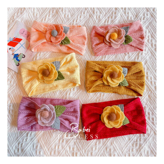 2PCS Newborn Baby Girls Rabbit Headband Soft Elastic Bow Knot Hair Band Set gift image {1}