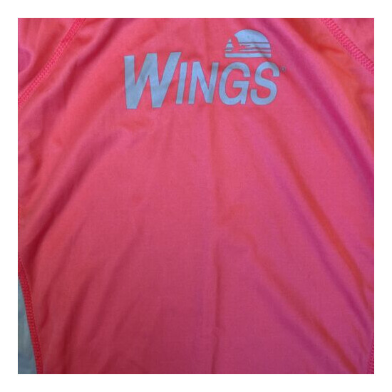 Wings Girls size 10 Rashguard swim shirt salmon gray beachwear swimming image {3}