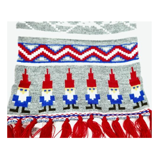 Mens Scarf Gray Red White Blue Gnome Soldiers Ugly Stuff Brand Accessories  image {4}