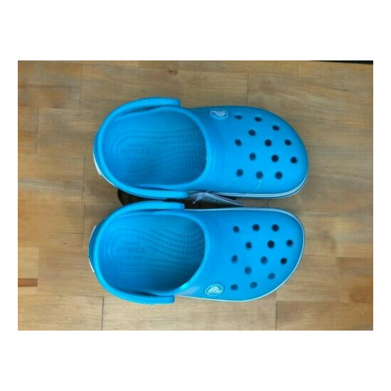 Crocs Toddler Boy Girl Digital Aqua (Blue) Crocband Clogs US 8, 9, 10 NWT image {4}