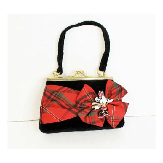 Disney Store Minnie Mouse Dressy Black Velvet with Bow Purse image {4}