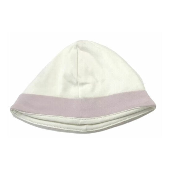Burberry Baby Girls Hat/Beanie Logo Printed Ivory/Pink Size 9M. image {2}