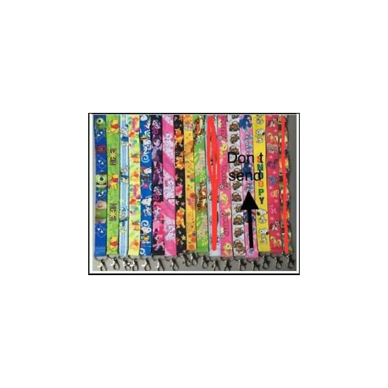 100pcs anime cartoon stitch Neck Strap Lanyard Key chain Phone Card Badge Holder image {1}