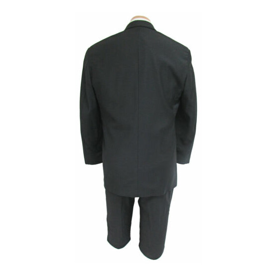 Men's Black Tuxedo Jacket 100% Wool Satin Notch Lapels Groom Wedding Mason 44XL image {4}