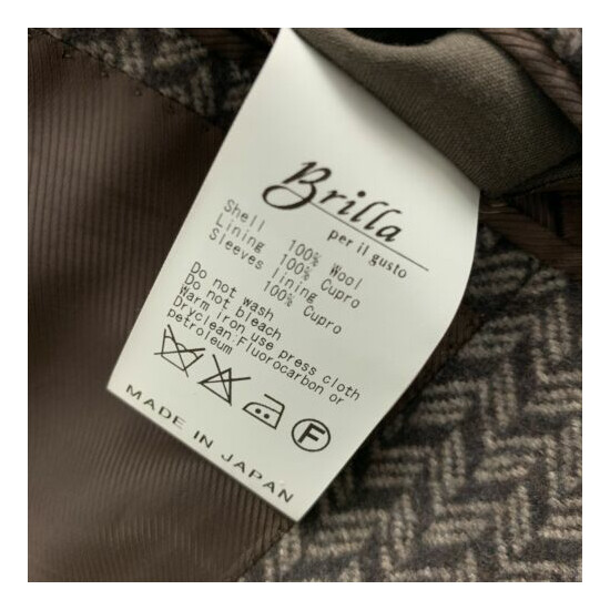 BRILLA Size US 34 Brown & Beige Herringbone Wool Single Breasted Sport Coat image {7}