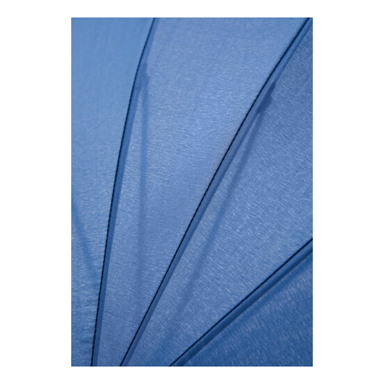 Real Wood Handle 16-ribs Classic Auto Open Stick Umbrella with Blue Canopy image {4}