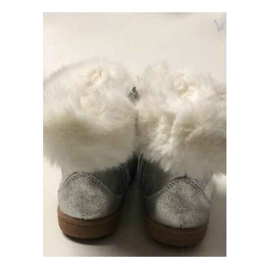 New Girls Boots Booties Cat & Jack Silver Owl 6 image {3}