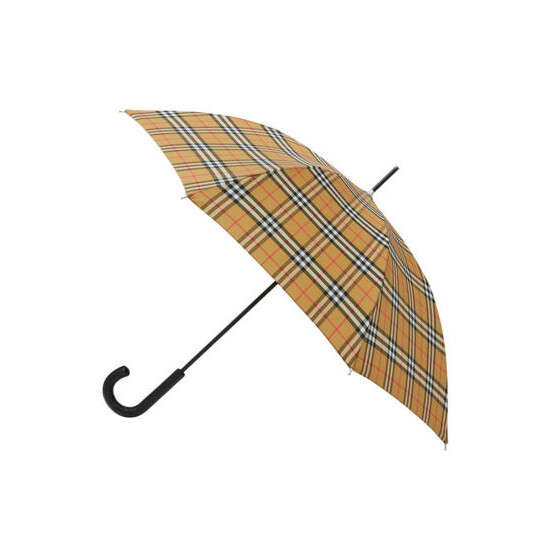 new BURBERRY Unisex Vintage Check Sustainable Walking Umbrella in Archive Beige image {1}