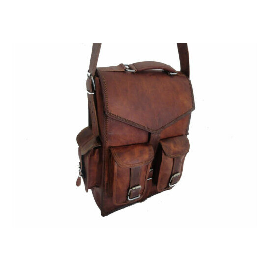Vintage Men's Leather Backpack Outdoor Rucksack Travel Camping Laptop Bag Pack Thumb {1}