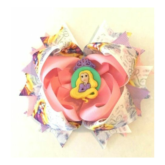 Beautiful Rapunzel inspired hair bow for girls.  image {1}