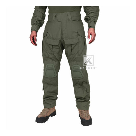 KRYDEX Tactical G3 Combat Trousers Army Pants w/ Knee Pads Ranger Green 30 - 40W image {2}