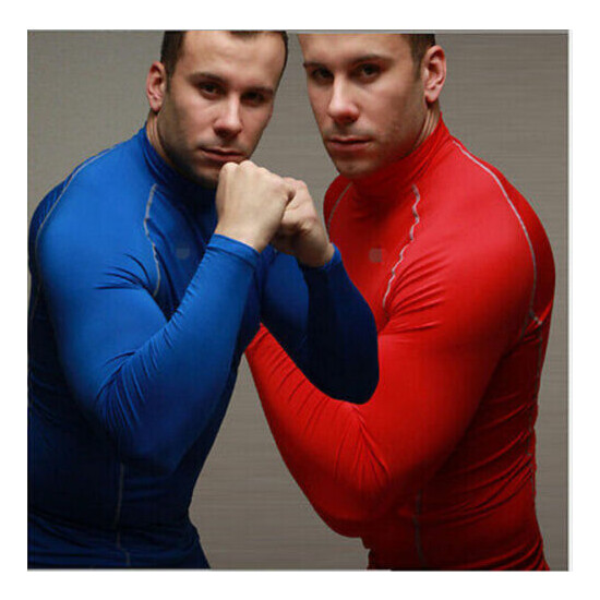 New Men Boy Rash Guard Long Sleeve Sport Top Gym Shirt Swimwear Wetsuit Swimming image {1}