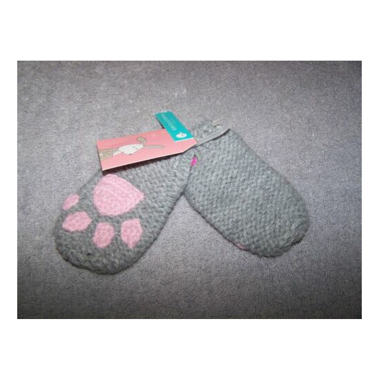 NWT Boutique Joules Baby Girl Gray Baby Paws Mittens Size 6-12 Months  image {3}