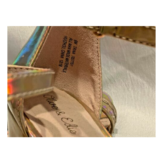 Olive & Edie "Trina" Rose Gold Ankle Strap Open Toe Shoe Sandal Youth 6 image {4}