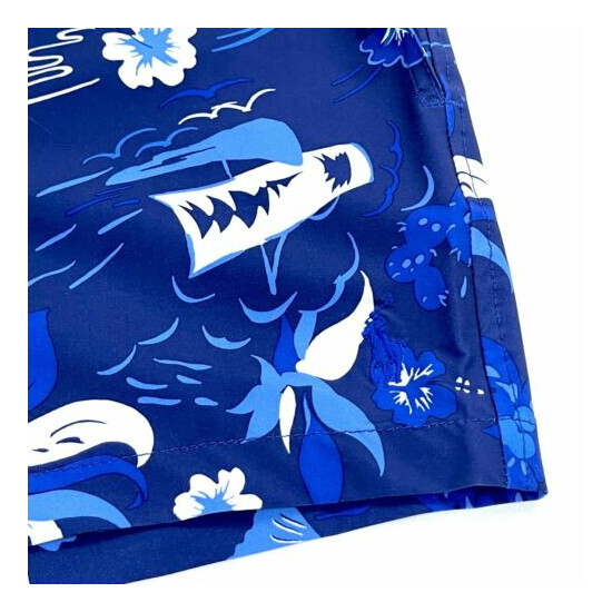 Polo Ralph Lauren Swimwear Stretch Slim Fit Blue Tropical Print 4.5-Inch Trunk image {3}