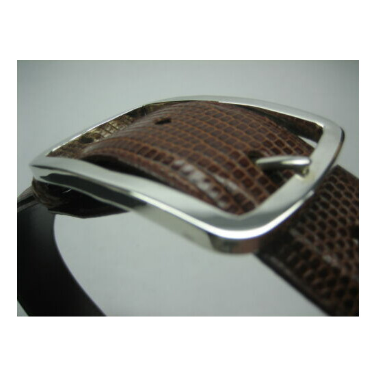Sterling silver 925 Monster buckle 2 oz w/Genuine Lizard-1.5 "belt made in USA. image {4}