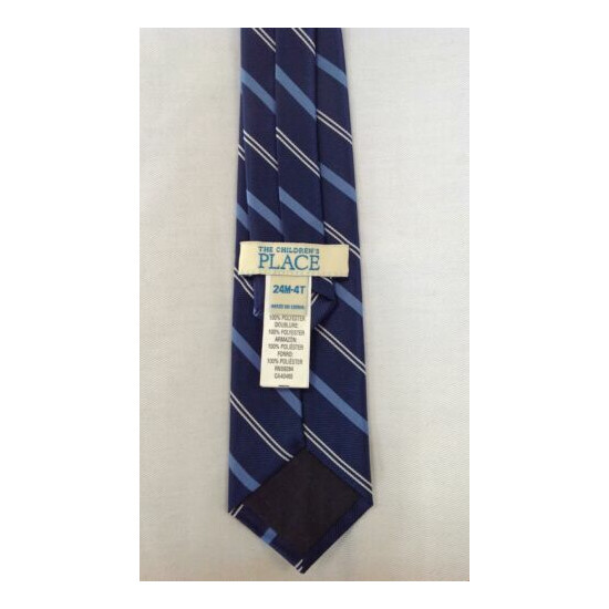 Kids Boys Childrens Place TCP necktie neck tie dark blue white stripes 2T 3T 4T image {3}