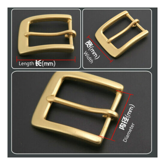 2X DIY Solid Brass Pin Buckle for Men Leather Belt Replacement Strap Accessories image {5}