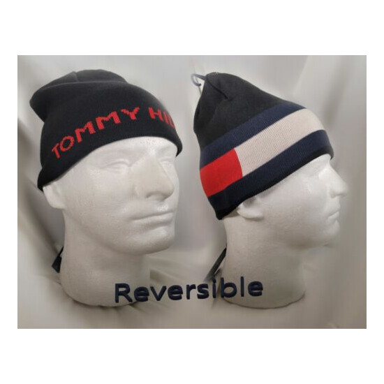 Tommy Hilfiger Hat & Scarf Set, Reversible Beanie Iconic Tommy Logo & Colors image {4}