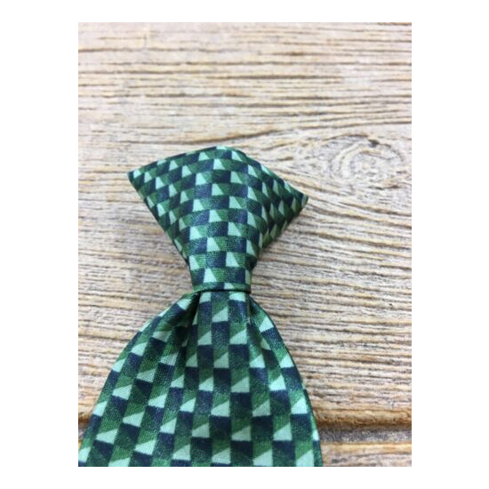 Baby Boys Neck Tie Newborn - 12 Months Green Diamonds Dressy Clip On Suit Tie image {3}