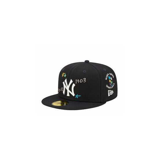 New Era 59Fifty MLB New York Yankees Scribble Navy Fitted Hat 60243726 image {1}